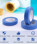 Three rolls of Blue Painters Tape 1 Inch By 180 Feet Per Roll, Multi Surface Masking Tape for walls, painting, and crafts.