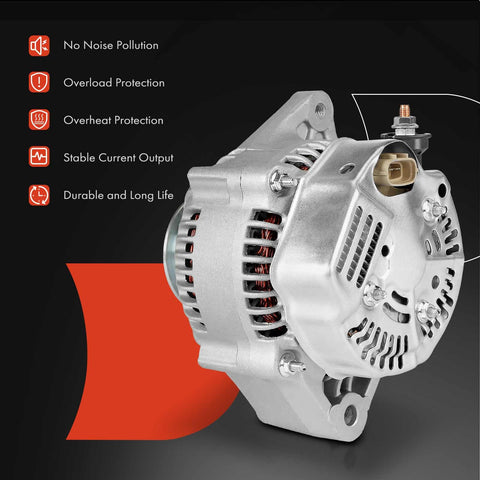 Alternator For Toyota 4Runner And Pickup 1993-1995 2.4L Auto Transmission 12V 70A With 1 Groove Pulley Clockwise Rotation
