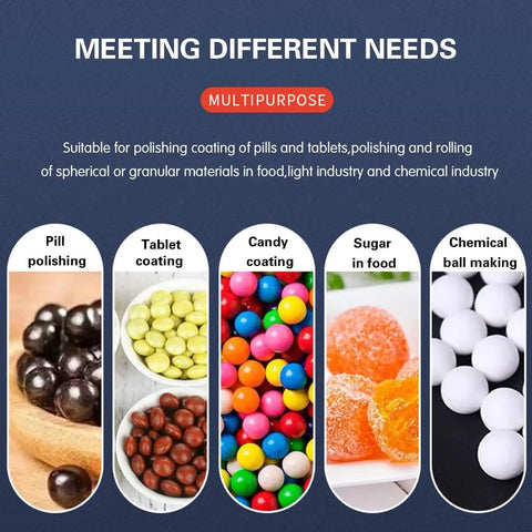 Hella Effective Candy Coating Machine And Chocolate Polisher with diverse applications for pill, tablet, and candy coating.