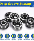Flanged Ball Bearing 2 Pack With Half Inch Bore And Outer Diameter One And Three Eighths Inches One Half Inch Thick, deep groove steel bearings