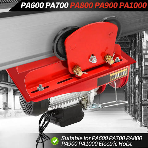 Electric Hoist Trolley For I Beam Lifting Built Tough 1 Ton Heavy Duty Capacity 2200 Lbs Adjustable Flange Dual Wheel
