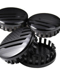 Chevrolet Blackout USA Flag Wheel Center Cap Set, 83mm Outer Diameter, 73mm Inner, 4 Pack, showing detailed 3D emblem design