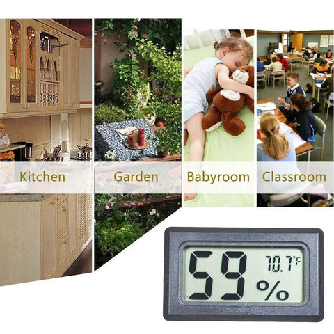 12 Pack Mini Digital Hygrometer Thermometer Indoor Humidity Gauge With Fast 10 Second Readings in various indoor settings