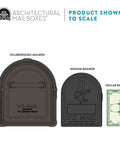 Heavy Duty Decorative Steel Post Mounted Mail Box For Outside With Magnetic Latch Rubbed Bronze Finish size comparison