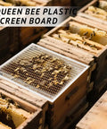 All In One 10 Frame Beehive Parts Kit for Beginner Beekeepers showing plastic queen excluder over hive frames