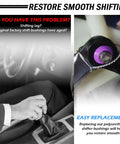 Easy Fit Transmission Shift Cable Bushing Repair Kit Replacement OEM Style in use for smooth gear shifts in a car interior