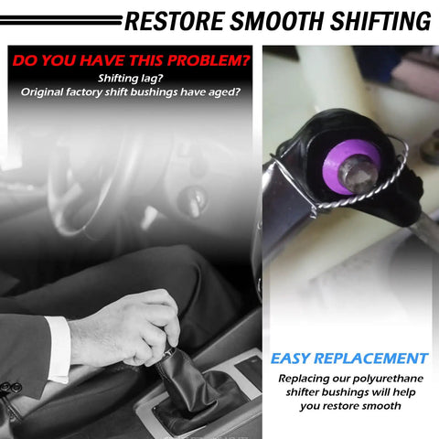 Easy Fit Transmission Shift Cable Bushing Repair Kit Replacement OEM Style in use for smooth gear shifts in a car interior