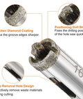 HARFINGTON diamond tile hole saw bit, 5/8in (16mm), with center guiding drill bit and thick diamond coating.