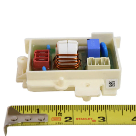 Genuine OEM Noise Filter For Dishwashers Replacement Part EAM60991316 with tape measure for size reference