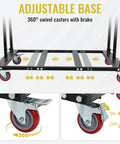 Folding Table Cart With Swivel Wheels, Heavy Duty Dolly That Handles Up To 1800 Lbs And 10 Table Capacity, Adjustable Panel Cart For Banquets, Parties, Meetings, And Events, Durable Alloy Steel Construction; adjustable base with brake casters