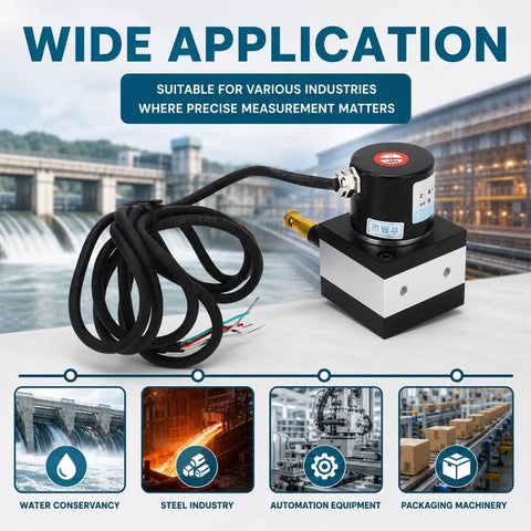 Stroke Linear String Pot Encoder Sensor for draw wire systems, ideal for cylinder testing machines, pro grade precision.