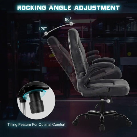 Ergonomic Gaming Chair Built For Long Gaming Sessions With Adjustable Height Big And Tall Design PU Leather Lumbar Support