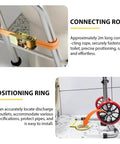 Portable Toilet Installation Lift Jack And Foldable Dolly with connecting rope and positioning ring for easy toilet moving, alignment and seals.