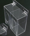 Self Adhesive Transparent Acrylic Hinge Set 12 Pcs 35x25 mm on clear display for glass crafts and cabinets