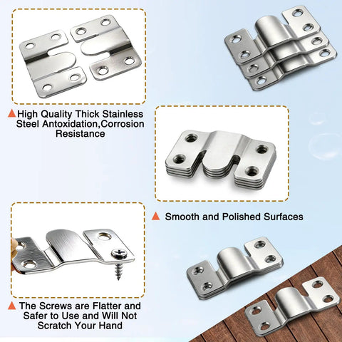 Built Tough Heavy Duty Flush Mount Brackets 6 Pairs With Screws For Picture Frames Headboards And Furniture Interlocking Hangers Stainless Steel 66 Lb Load Anti Fall Wall Mount Hardware 56x30mm Silver, stainless steel brackets with screws