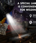 Welder using Welding Helmet With Light And 180 Degree Panorama View True Color Solar Powered Auto Darkening Shield With Four Arc Sensors
