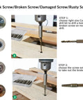 Hardworking Stubby Left Hand Reverse Drill Bit And Screw Extractor Set, 10-Piece M35 Cobalt Bits used for screw removal steps