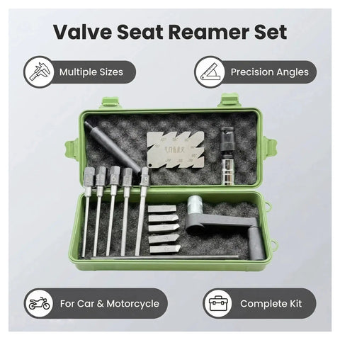AZAXCQ Car And Motorcycle Valve Seat Reamer Set That Lets You Fix Minor Issues Yourself With Sturdy Hard Alloy Hands Tool For Family Vehicles, green case