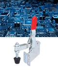 Heavy Duty Toggle Clamp With Plastic Handle For Welding And Electronics Installations 100kg Clamping Force on circuit board background