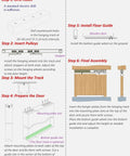 Installation steps for Heavy Duty Double Closet Sliding Door Track Kit With Floor Guide And Rollers For Bypass Barn Doors