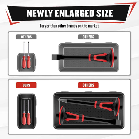 Comparison of drawer organizers showcasing 46 Piece Toolbox Organizer Tray Divider Set For Tool Chests, Drawers And Workbenches.
