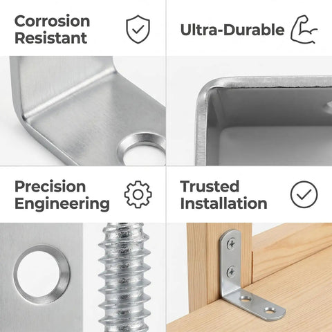 Heavy Duty Stainless Steel L Brackets For Wood with precision engineering, corrosion resistant, ultra-durable design for furniture assembly.