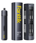 S1 Pro Electric Screwdriver With 220 RPM Magnastrom Motor Three Torque Settings next to bit case