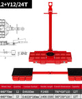 Heavy Duty Machine Dolly Skate 16 Ton Capacity Universal Rotating Equipment Mover for Industrial Transport Steel Wheel Skates for Warehouse and Workshop Precise X and Y Directional Control One Piece Cast Steel Frame, red 12T dolly set