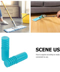 Heavy Duty 2 Pack Threaded Pole End Adapters For 19MM Metal Mop Rods in sky blue, used for cleaning mops and poles.