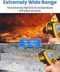 Infrared Temperature Gun With 16 To 1 Distance To Spot Ratio Non Contact Laser Thermometer -58℉ To 1382℉ Digital IR Tool for oven and fridge
