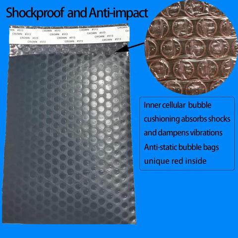 10 Pack Large Anti Static Bubble Bags 11.8x15.7in 30x40cm with inner red cushioning shown in detail