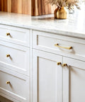 Kitchen cabinets with 10 Pack 5 Inch Champagne Bronze Cabinet Handles And Drawer Pulls - Solid Zinc Alloy 128mm Center-To-Center