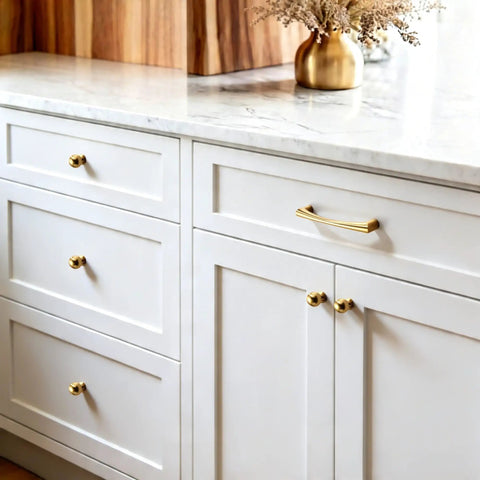 Kitchen cabinets with 10 Pack 5 Inch Champagne Bronze Cabinet Handles And Drawer Pulls - Solid Zinc Alloy 128mm Center-To-Center