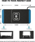 No Sweat Cordless Wireless Charging Pad For GMC Hummer EV SUV 2023 Through 2026 showing dimensions for custom trimming.