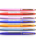 Colorful assortment of ballpoint pens, featuring Ultra Smooth Oil Based Ballpoint Pen With Ultra Low Viscosity Mach Ball Ink 0.5mm Extra Fine Tip