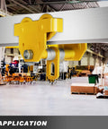 Manual Trolley Built For Heavy Lifting With 6600 Lbs Capacity Up To 3 Tons on I-Beam, adjustable flange, dual wheels, in warehouse