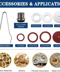 Image of accessories for 375W Vacuum Casting System With 2L Pump, Precision Gauge, Oil Port, and 11x11 Inch Workbench.