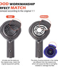 Motor Rear Cover and Post HEPA Filter Upgrade for V6 Series showing comparison of original vs. other fitment