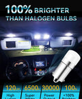 Interior view showing BA9S LED Bulbs 12V Bi Polar Replacement For Indicator Lights Car Dome Map Trunk License Plate Courtesy Step Light White Pack Of 10 Easy Plug And Play Ideal For 1893 1895 1815 1816 53 57 Bulbs illumination.
