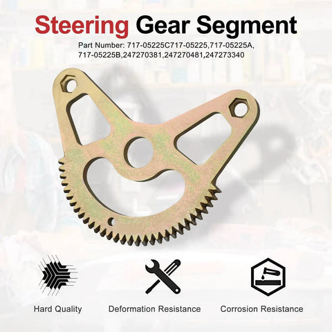 Heavy Duty 16 Inch Lawn Tractor Steering Gear Segment Direct Replacement For Cub Cadet XT1 XT2 Series And Troy Bilt CGT5426 Fitment 71705225 A B C 247273340 247270381 247270481 Easy Install gold steel steering gear segment
