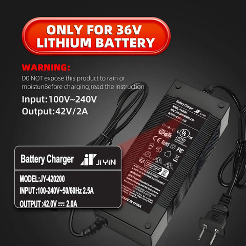 UL Listed 42V 2A Replacement Electric Scooter Charger For 36V Li Ion Batteries With Four Plugs Fast Smart Power Adapter