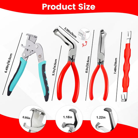 Pro Grade Car Clip Pliers And Disassembly Tools Set With Straight And 60 Degree Tips For Quick Damage Free Electrical Disconnects