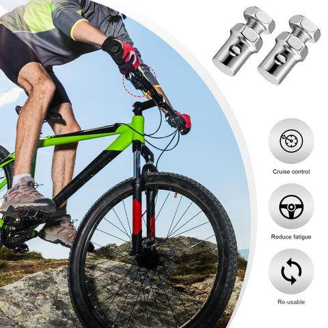 Cyclist using 20 Pack Throttle And Brake Cable Ends One Eighth Inch Crimp Clamp Clutch Lock End Caps Repair Kit Universal Fit