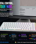 Low-Profile 75 Mechanical Keyboard With Aluminum Frame And Hot-Swappable Switches Features a sleek white design and customizable RGB lighting.