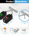 No Fluff Garage Door Safety Sensor Replacement Kit For 41A5034 Beams Works With Chamberlain LiftMaster Sears Craftsman Openers From 1997 On Dual Eye Sensor Set product dimensions with two sensors, wires, screw, and nut