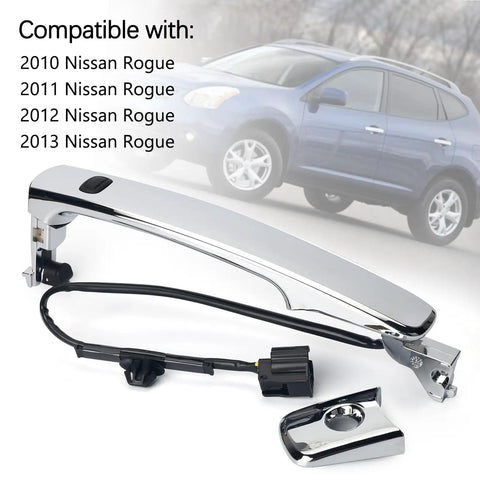 Exterior Chrome Front Left Driver Side Door Handle With Sensor And Smart Keyless Entry For Nissan Rogue 2010 2011 2012 2013 Replacement