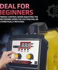 Close-up of 250A 3-In-1 Multiprocess Welder For Flux Core MIG TIG And Stick Welding On 110V Inverter With Digital Display
