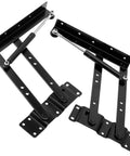 Solid Built One Pair 10 Inch Gas Lift Hinges For Coffee Tables Hella Smooth Motion Handles 100 Pounds mounted black steel hinges