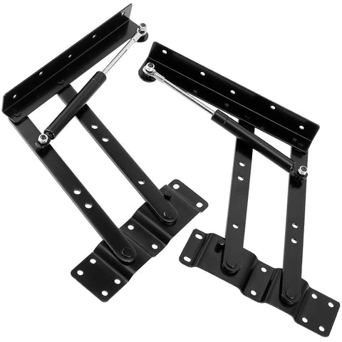 Solid Built One Pair 10 Inch Gas Lift Hinges For Coffee Tables Hella Smooth Motion Handles 100 Pounds mounted black steel hinges