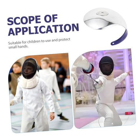 Stainless Steel Fencing Hand Guard For Youth Practice And Competition Easy Install Hand Protection in use by young fencers.